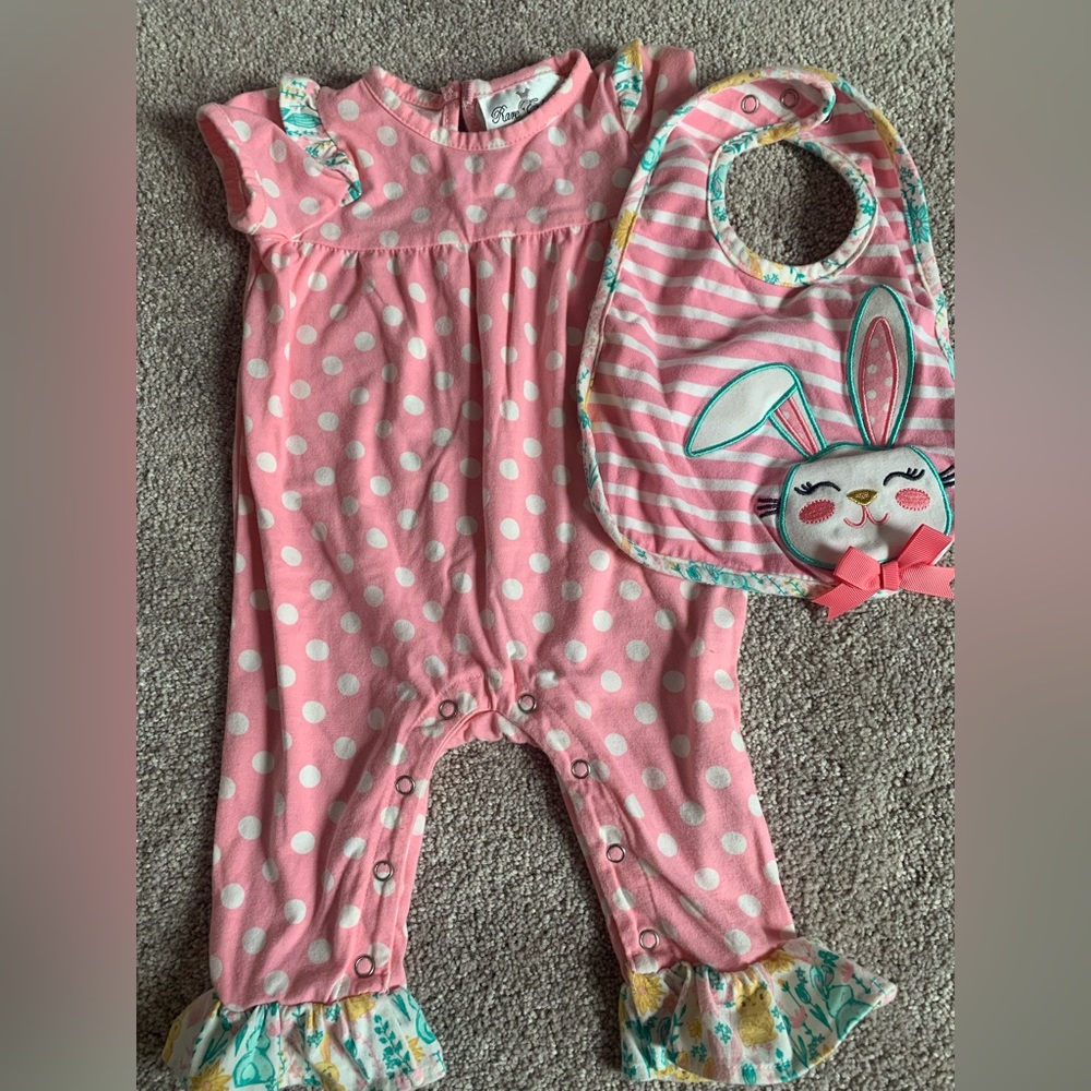 Easter outfit w matching bib